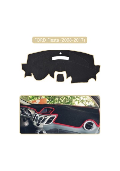 Ford Fiesta 2008-2017 Torpido Koruma Halısı Bej Kenar