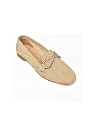 Fox Shoes S250410204 Ten Triko Kumaş Kadın Babet Ten Rengi