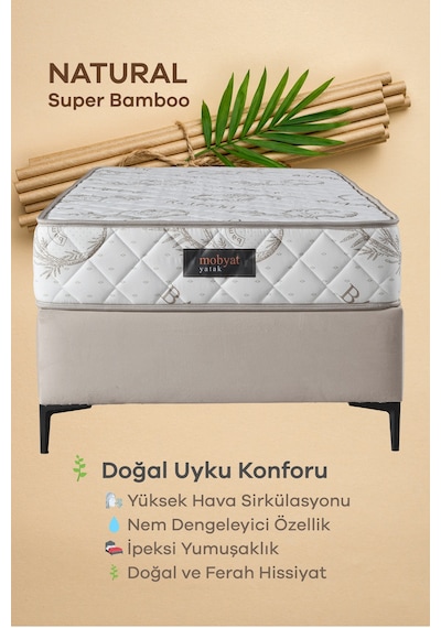 Full Ortopedik Natural Süper Bambu Yatak Çift Kişilik