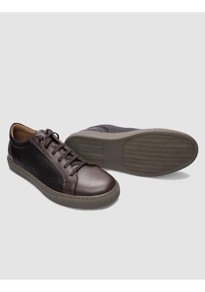%100 Hakiki Deri Kahverengi Kare Desenli Bağcıklı Erkek Sneaker-kahverengi Kahverengi %100 Hakiki Deri Kahverengi Kare Desenli Bağcıklı Erkek Sneaker-kahverengi Kahverengi