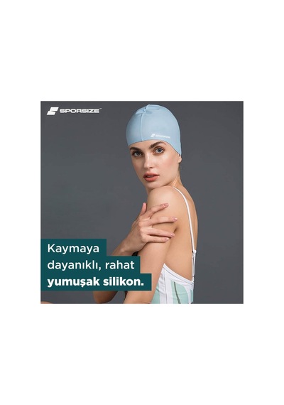 Silicone Swimming Cap - Deniz Ve Havuz Silikon Yüzücü Bonesi Yeşil