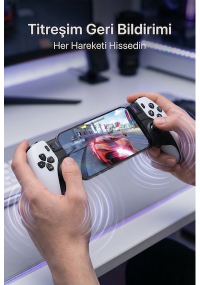 S5 Mobil Oyun Kolu & Gamepad Dönüştürücü Android Apple Uyumlu iOs Pc Type c Bağlantı Titreşimli