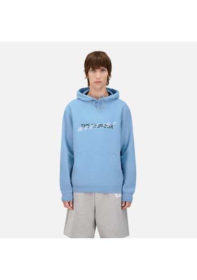 The Kooples Erkek Baskılı Kapüşonlu Mavi Sweatshirt