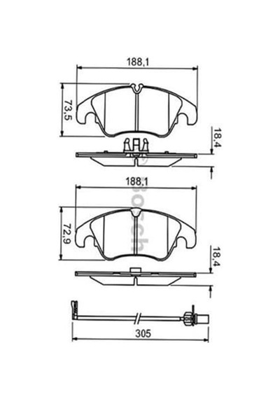 BOSCH 986495110 Fren Balatası Ön A4 07- A5 07- A6 11- A7 10- Q5 08-