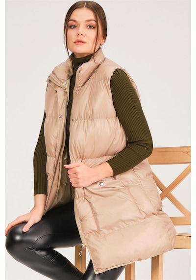 Z6729 Dewberry Hk Style Bayan Yelek-bej Bej