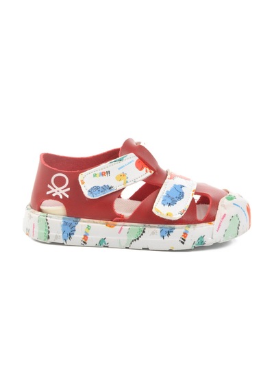 United Colors Of Benetton Kırmızı Cırtlı Kız Bebek Sandalet Bn-1409 B