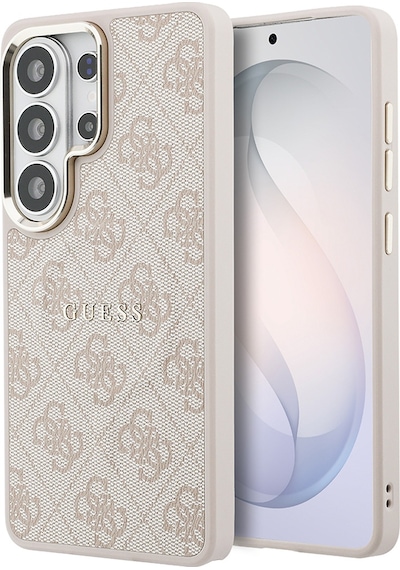 Galaxy Uyumlu S26 Ultra Kılıf Guess Lisanslı M-safe Uyumlu Pu Deri 4g Desenli Yazı Logolu Kapak Pembe Pembe