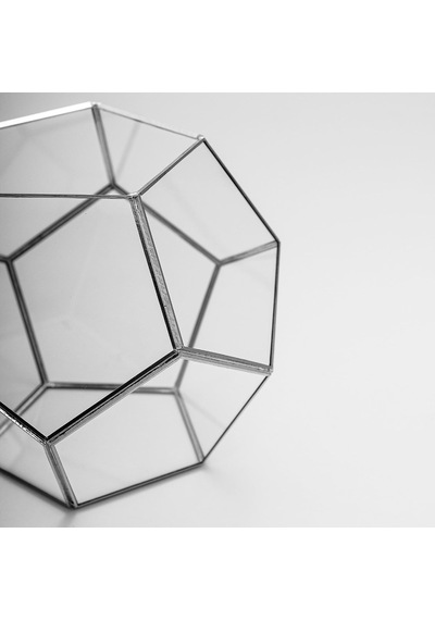 21x21x17cm Gümüş Geometrik Teraryum Cam Fanus Takı Aksesuar Çikolata Kutusu Diğer