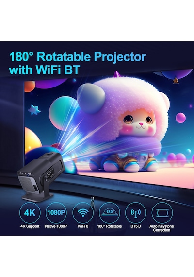 Hy320 1080p 390ansı 4k Android 11 Projektör Wifi 6 Bluetooth 5.0 Desteği Miracast / Airplay / Dlna Ab Tak