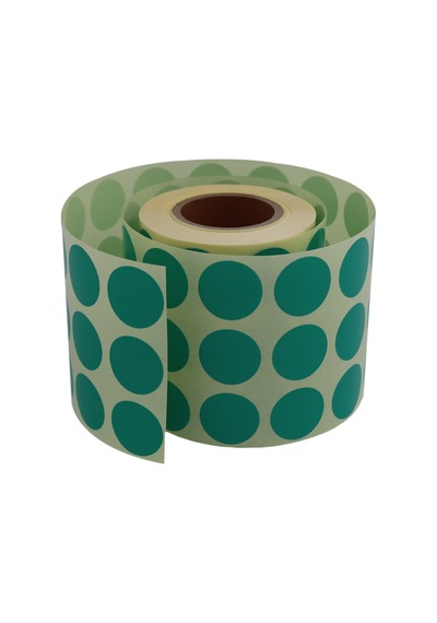 Renkli Kuşe Rulo Çap Etiketi 25mm X 25mm 2500 Adet Yan Yana 3 Lü