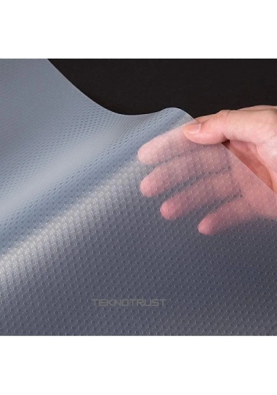 Mutfak Kaydırmaz Şeffaf Raflık Kaymaz Dolap Içi Çekmece Örtüsü Pvc 45x300 Cm Koruyucu Eva Kalın