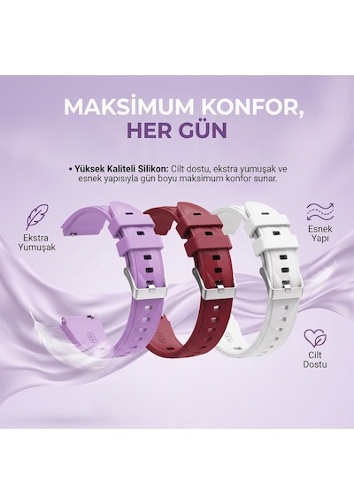 Caseonn Fossil Gen 5e 42mm Kordon Prizma Tokalı Spor Silikon Kayış Turuncu