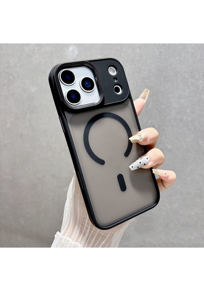 Fitcase Apple Uyumlu iPhone 17 Pro Kılıf Soft Mat Magsafe Kapak Siyah