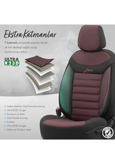 Otom Line Design Ekstra Destekli Oto Koltuk Kılıfı 550066786