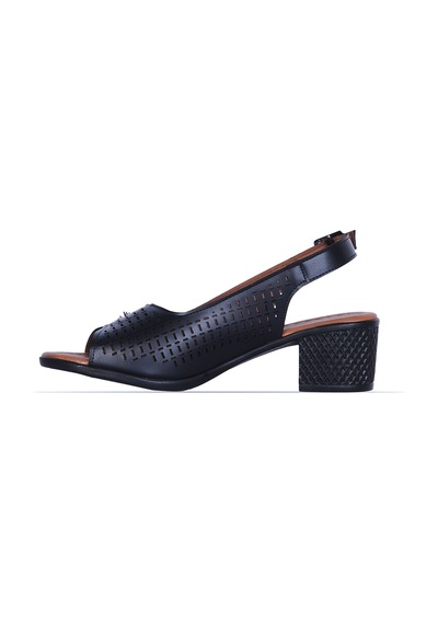 Moda Ayakkabı 549 Kadın 5cm Topuklu Sandalet Ayakkabı Siyah
