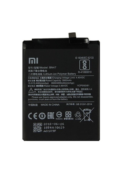 Xiaomi Mi A2 Lite / Redmi 6 Pro Batarya Pil Bn47 4000 Mah.