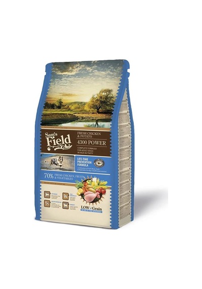 Sam's Field Power 4300 Tavuklu Patatesli Düşük Tahıllı Yetişkin Aktif Köpek Maması 2500 G