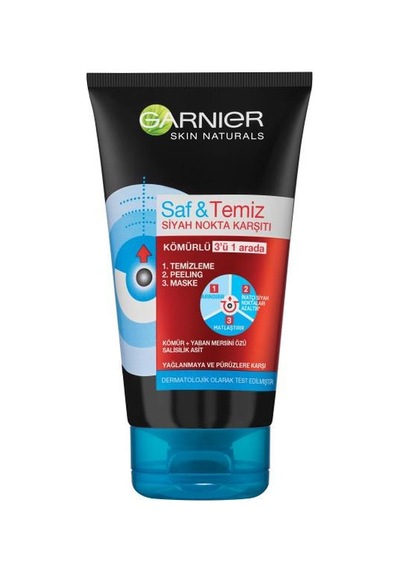 Garnier Saf & Temiz Siyah Nokta Karşıtı Kömürlü 3'Ü 1 Arada 150 ML
