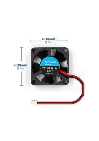 Dc 5V Fan 30X30Mm 3X3Cm 0,2A 1800 Rpm Raspberry Pı 3 Pı 2 Ras 3 B