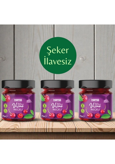 Şeker İlavesiz %65 Vişneli Reçel 275 G X 3 Adet