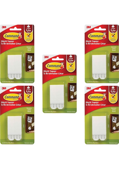 3m 17201 Command Orta Boy Cırt Bant 5 Paket