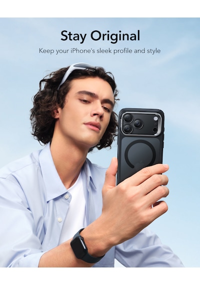 Esr Apple Uyumlu iPhone 17 Pro Classic Hybrid Magsafe Standlı Kılıf - Kamera Kontrol Buton - Buzlu Siyah Buzlu Siyah