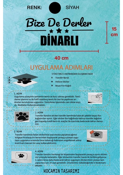 Afyonkarahisar Dinar Estetik Araba Çıkartma Afyonkarahisar Bize De Derler Dinarlı40x15 Cm Araç Tasarımı 40 CM - Siyah