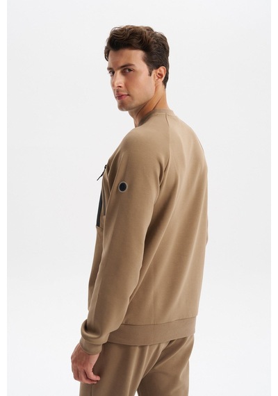 AR-MA Arma Erkek Slim Fit Scuba Interlok Bisiklet Yaka Sweatshirt Ön Sol Fermuarlı Cepli, Sol Kolda Etiketli K30124685402 Gri - Bej AR-MA Arma Erkek Slim Fit Scuba Interlok Bisiklet Yaka Sweatshirt Ön Sol Fermuarlı Cepli, Sol Kolda Etiketli K30124685402 Gri - Bej