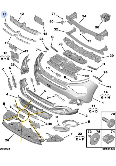98347326xt Ön Tampon Radar Kapak Cıtroen C4x - C4 C41