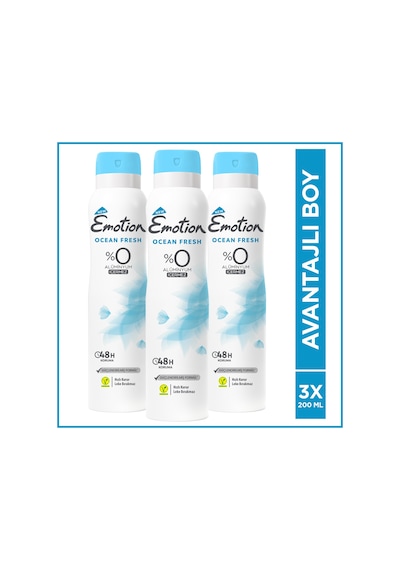 Emotion Ocean Fresh Kadın Sprey Deodorant 3 x 200 ML