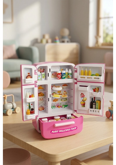 Ogi Mogi Toys Işıklı Ve Sesli Çok Kapılı Buzdolabı Eğitici Rol Yapma Oyuncağı