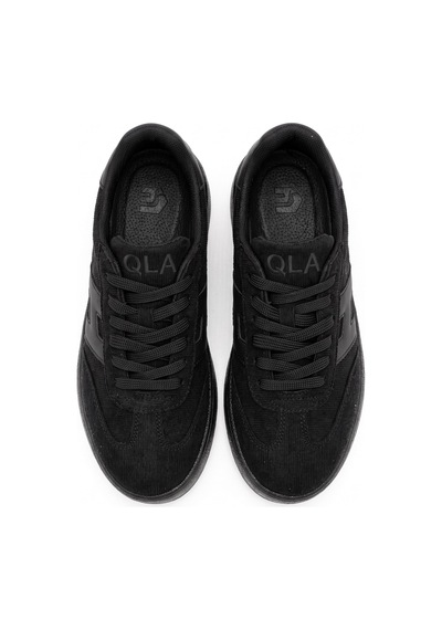 V.S.H Velvet Kadın Yüksek Tabanlı Siyah Sneaker Spor Ayakkabı Terra -2515