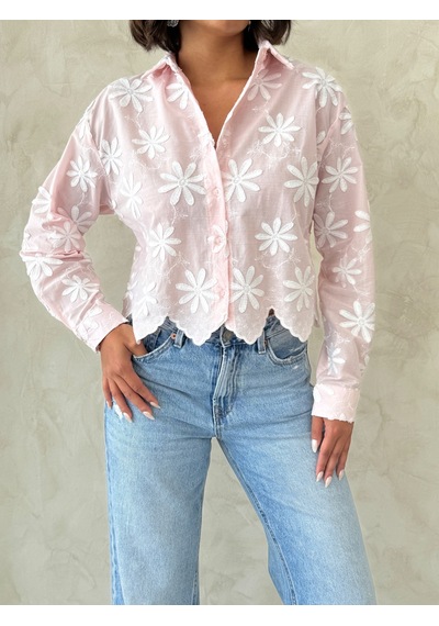 Verymoda Nakışlı Gömlek F1932 Pembe