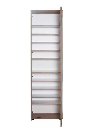 Antre 11 Raflı 2 Kapaklı Aynalı Ayakkabılık Açık Ceviz Tori 60x212x36 Cm Gxyxd
