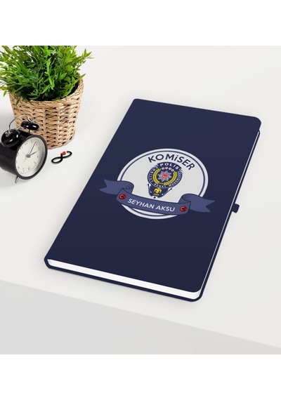 Kişiye Özel Komiser Temalı Lacivert Defter - 1 Lacivert