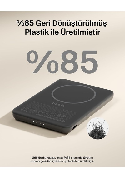 Boostcharge 5000 Mah İnce Manyetik Usb-c Power Bank, Siyah