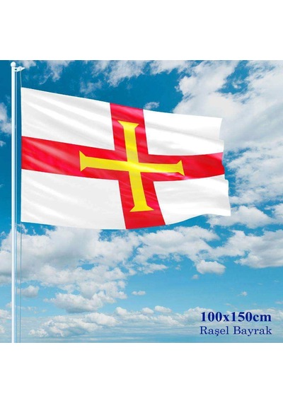 Guernsey Bayrağı - 100x150 Cm 1 Metre X 1,5 Metre - Raşel Kumaş 1