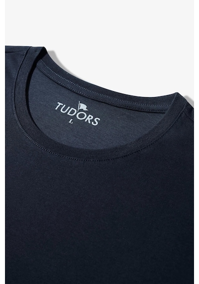 Tudors Unisex 3'lü Paket Lacivert-beyaz-haki Rengi Slim Fit Dar Kesim %100 Pamuk Bisiklet Yaka Tişört-32895 Multi Çok Renkli