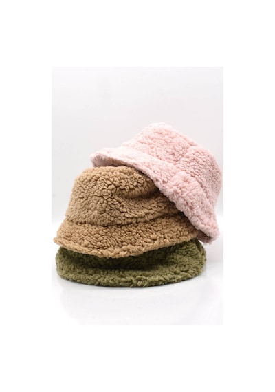 Külah Kadın Kışlık Suni Kürk Peluş Pembe Şapka - Standart Pembe