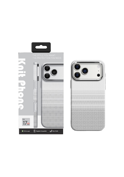 Knit Apple iPhone Uyumlu 17 Pro Kevlar Series Kılıf Beyaz