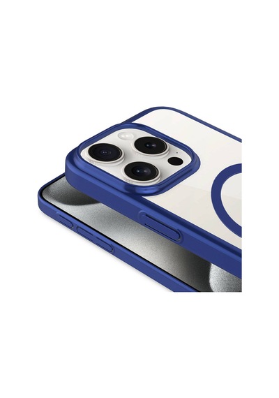 Apple Uyumlu iPhone 15 Pro Max Kılıf Wireless Şarj Özellikli Sert Pc Zore Mat Riksos M-safe Kapak Siyah