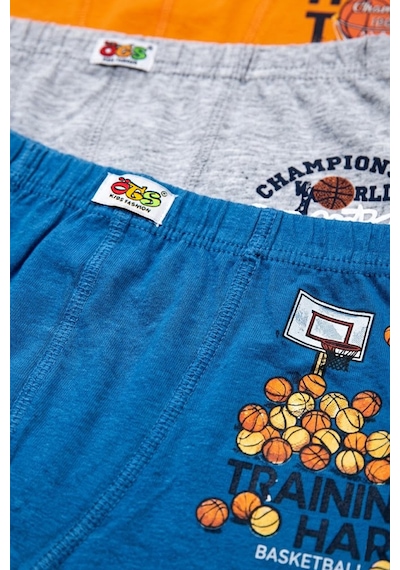 Öts Erkek Çocuk 3 Lü Pamuklu Boxer Baskılı Konfor Odaklı Tasarım 7249-3 Renkli