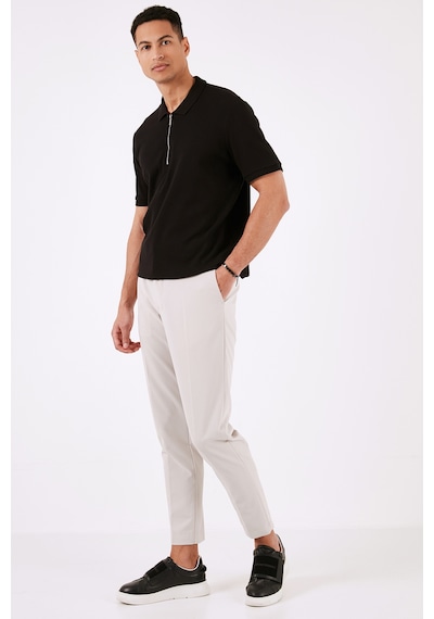 Buratti Pamuklu Regular Fit Yarım Fermuarlı 3'Lü Paket Erkek Polo Yaka T Shirt 5902738S3 Siyah-Açık Haki-Indigo