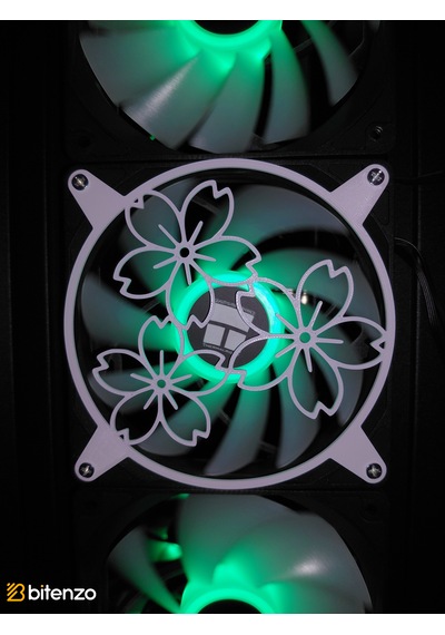 Çiçek Motifli V2 120x120 Mm Oyun Pc Aksesuarı, Masaüstü Bilgisayar Fan Kapağı Beyaz