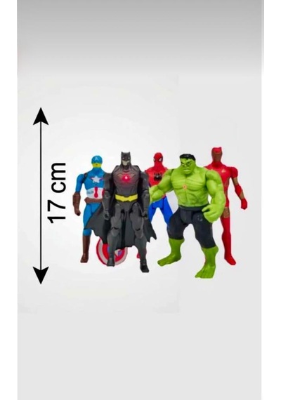 Avengers 6'lı Işıklı Kahramanlar Batman Hulk Venom Kaptan Amerika Örümcek Adam Demir Adam Figür Seti