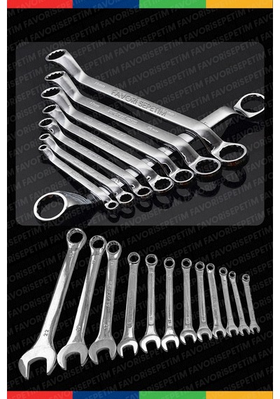 Chrome Vanadium Çelik Profesyonel Güçlü Sağlam 12 Parça Kombine Açık Ağız-yıldız Anahtar Paket Set