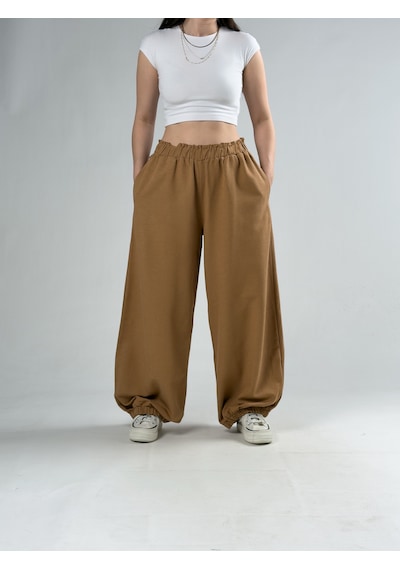 Cocopelli Kahverengi Kadın Oversize Pantolon Coc3175