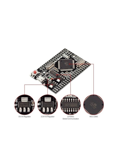 Wozlo Arduino Mega2560 Pro Mini Atmega2560-16au Usb Ch340g Geliştirme Kartı Chip