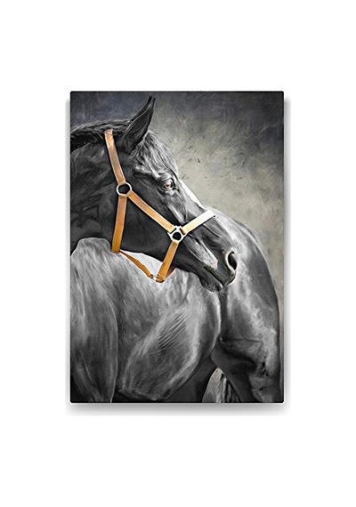 Siyah At Tablosu - 80x125cm