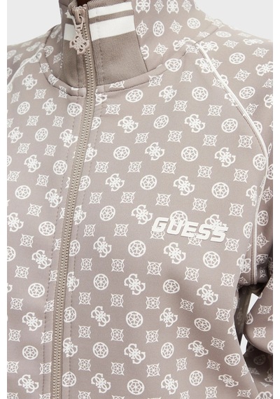 Guess Aggie Scuba Regular Fit Logo Baskılı Dik Yaka Sweat V5yq03kb212 Kadın Sweat V5yq03 Kb212 Pmqx Bej